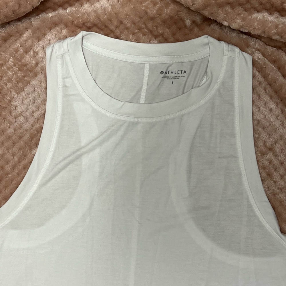 Athleta White High-Low Racerback Tank - Picture 2 of 5